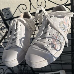 Ash White Sneakers with Embroidered Design